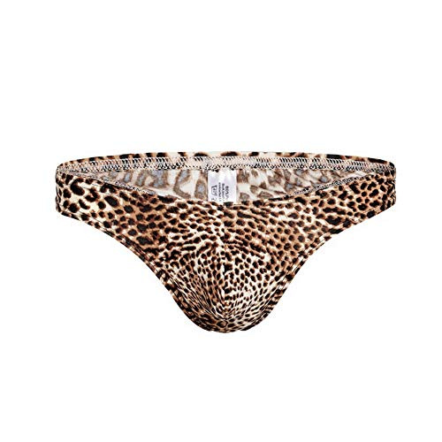 Swbreety Mens Leopard Thong Underwear Stretch Low Rise Thong GString