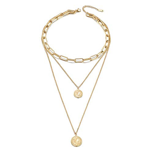 JINBAOYING Gold Coin Necklace for Women 