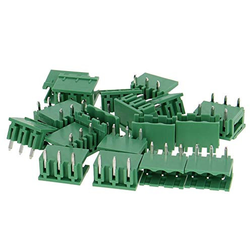 Fielect 20Pcs 300V 15A 5.08mm Pitch 3P Flat Angle Needle Seat Insertin