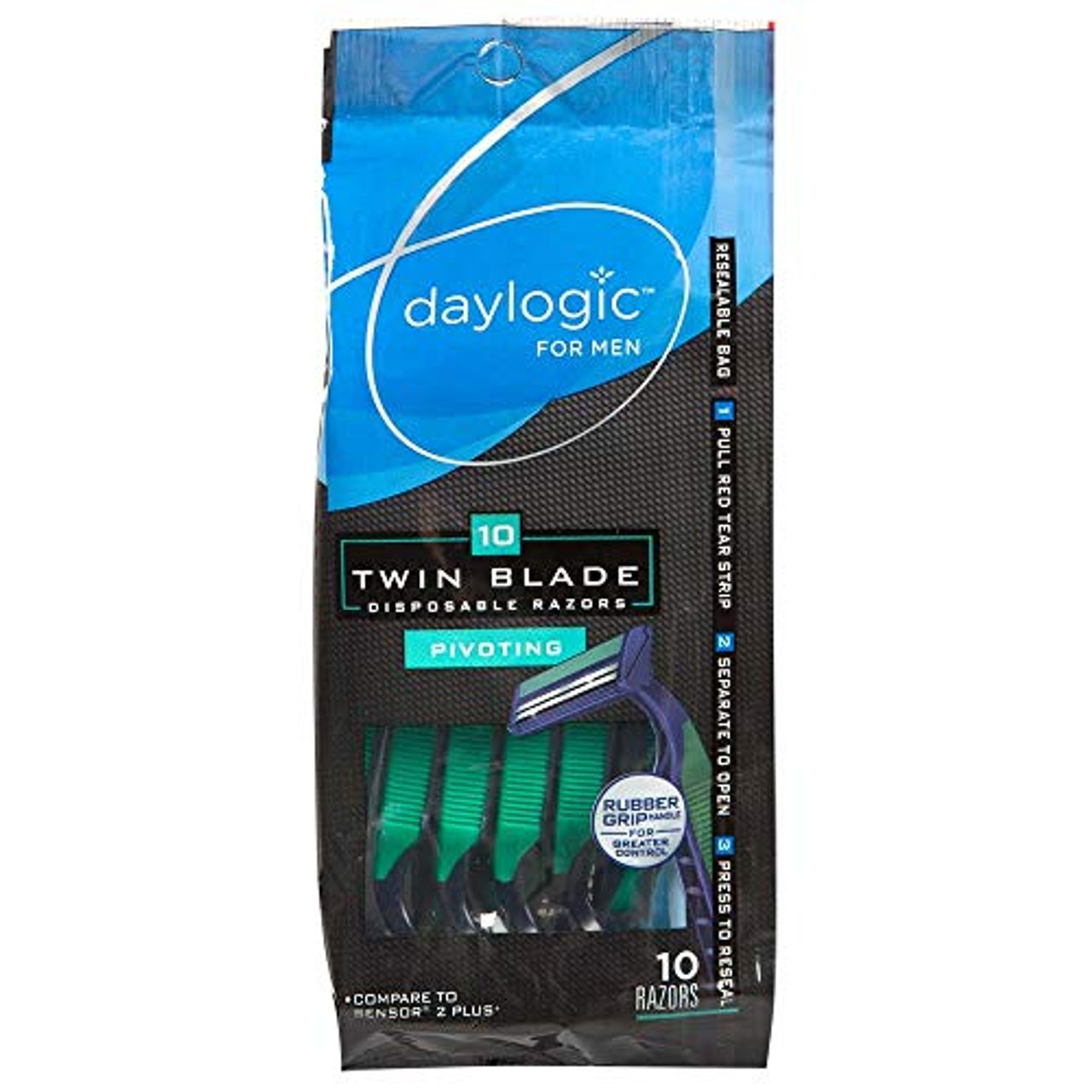 Daylogic Disposable Razors for Men with Pivoting Twin Razor Blades 10