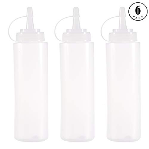 Condiment Squeeze Bottles 6pcs 8 Oz Plastic Squeeze Spray Bottle With Twist Cap Cover Sauce Dispenser For Ketchup Mayonnaise Hot Sauce Olive Oil Bulk Clear Bpa Free Barbecue Set And Crafts Toyboxtech