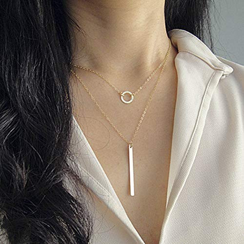 Yean Bar Pendant Necklace Layered Cycle 