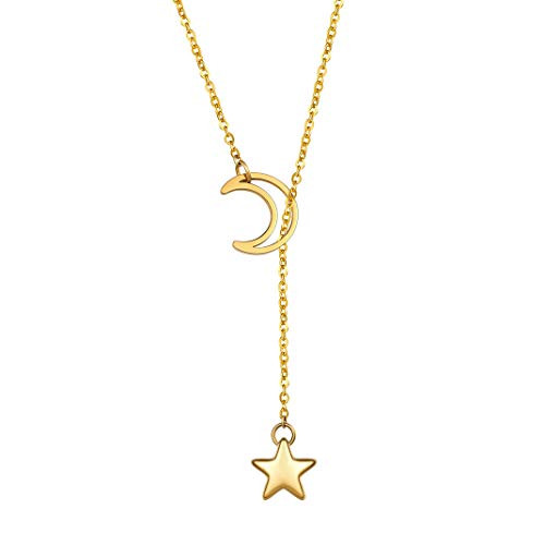 GOLDCHIC JEWELRY Moon and Star Lariat 