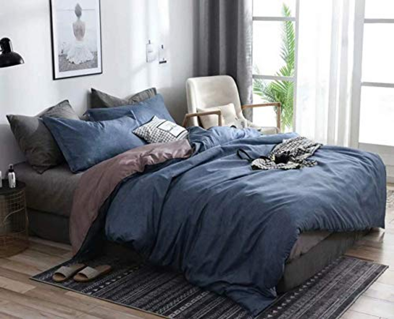 charcoal grey quilt cover set