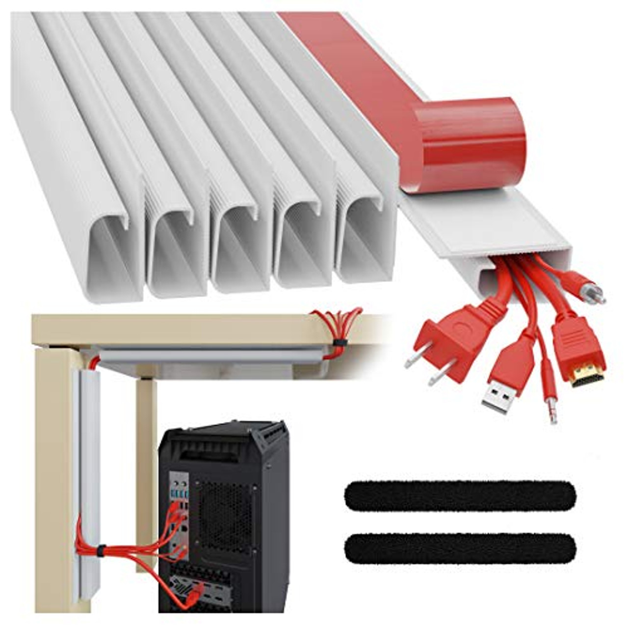J Channel Cable Raceways White Raceway Cable Management System 6X