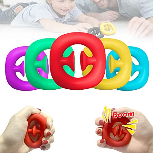 5 PCS Snappers Fidget Toy, Squeeze Grab 