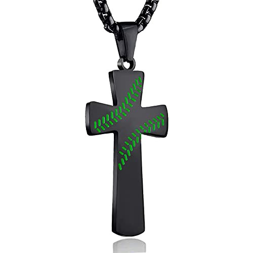 Boys Mens Baseball Cross Pendant 