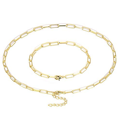 14k Gold Plated Paperclip Necklace for 