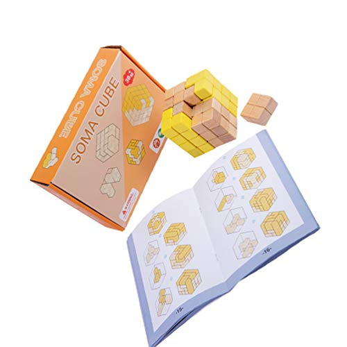 Toyvian Wooden Cube Brain Teaser Puzzle Educational Wooden Building ...
