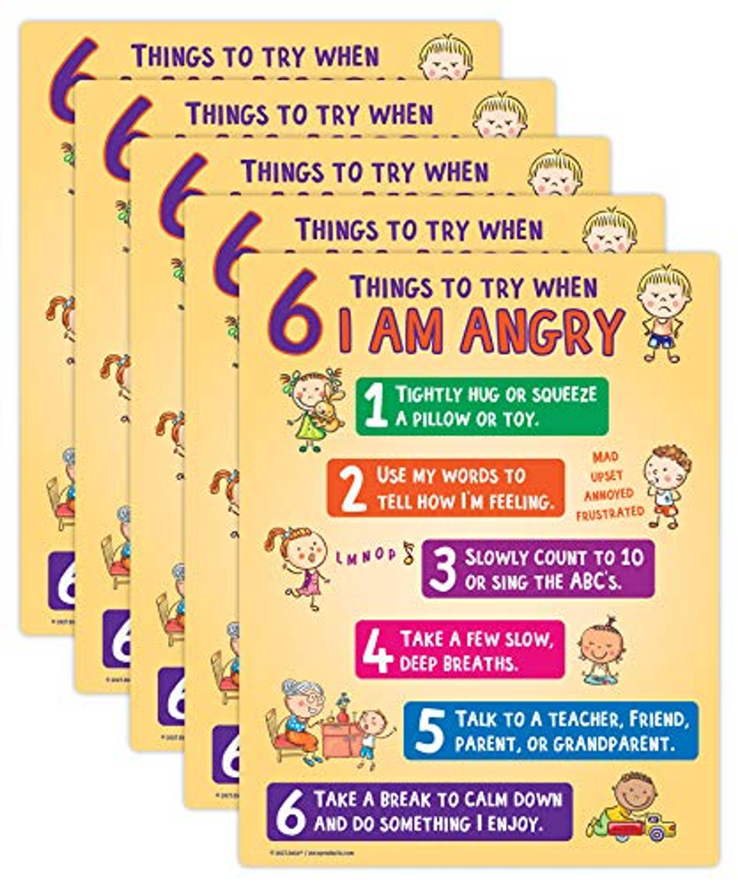 5 Pack- Anger Management Strategies Charts for Kids - Behavior Charts ...