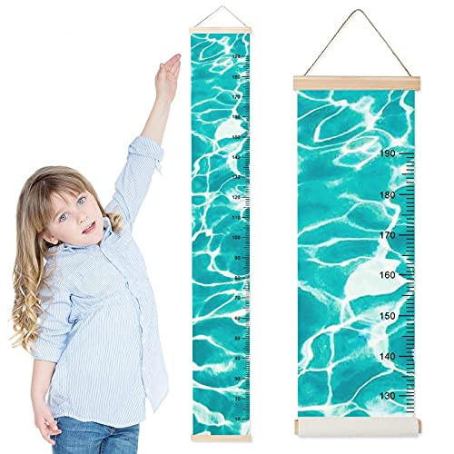 Growth Chart for Kids Teal Water Line Children Height Measurement Ruler ...