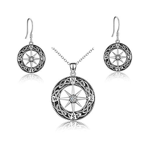 Compass Necklace/Earrings Sterling 