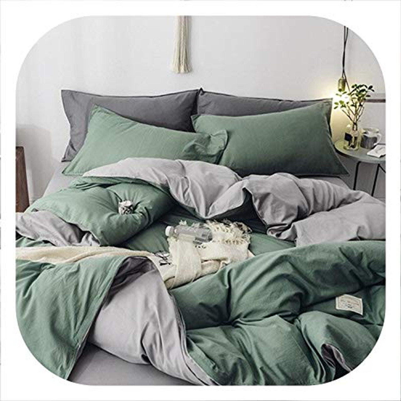 green and black duvet set