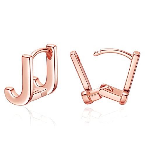 Initial Stud Earrings for Women Rose 