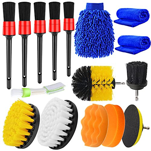 Jaronx 16PCS Car Detailing Brush Set 