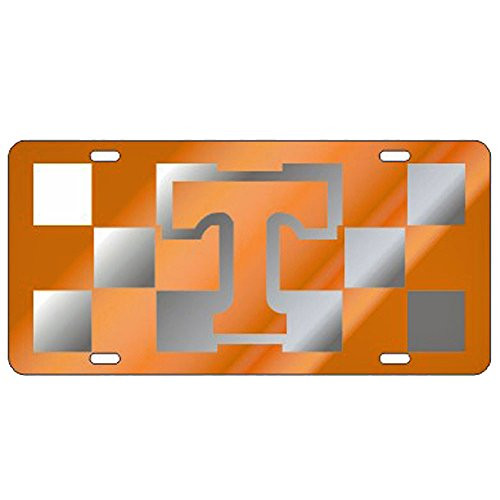 Craftique Tennessee Volunteers Checkerboard Laser Cut License Plate Orange Warehousesoverstock