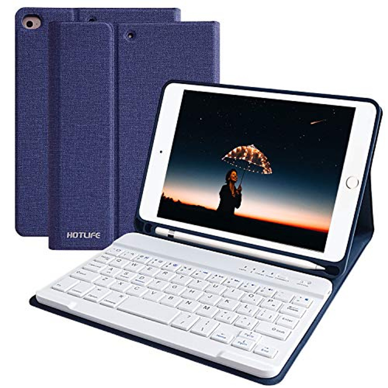 Ipad Mini 5 Keyboard Folio Stand Case With Pencil Holder Detachable Wireless Bluetooth Keyboard Auto Sleep Wake Magnetic Cover For New Apple Mini 5th Gen 19 Ipad Mini 4 15 Dark Blue Toyboxtech