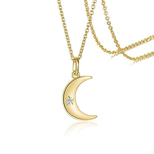 Gold Plated Moon Pendant Necklace for 