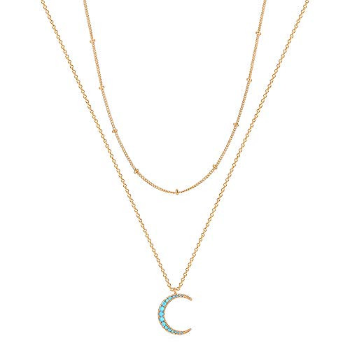 Mevecco Gold Dainty Layered Crescent 