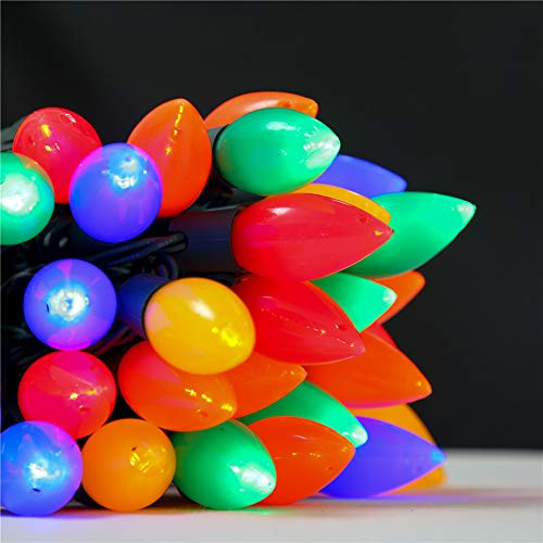 Peuled Christmas Tree Lights 120v Ul Listed 70led 8 Spacing 47ft Ceramic Multi Colored Outside Indoor Led String Lights For Xmas Party Garden Holiday Decoration Green Wire C9 Led Christmas Lights Toyboxtech