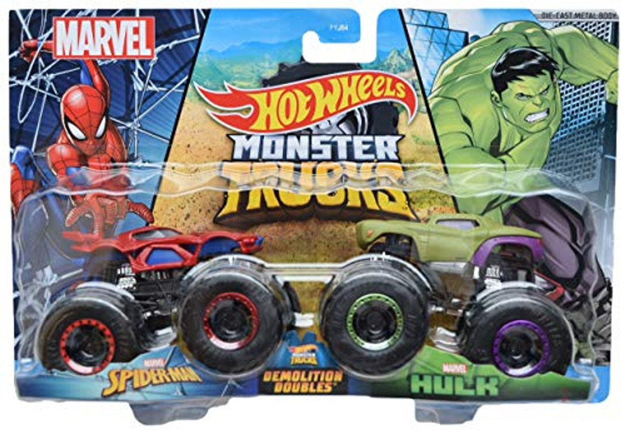 hot wheels monster trucks spiderman hulk