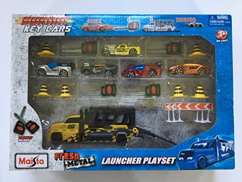 Maisto Fresh Metal Burnin' Key Cars Launcher Playset Warehousesoverstock