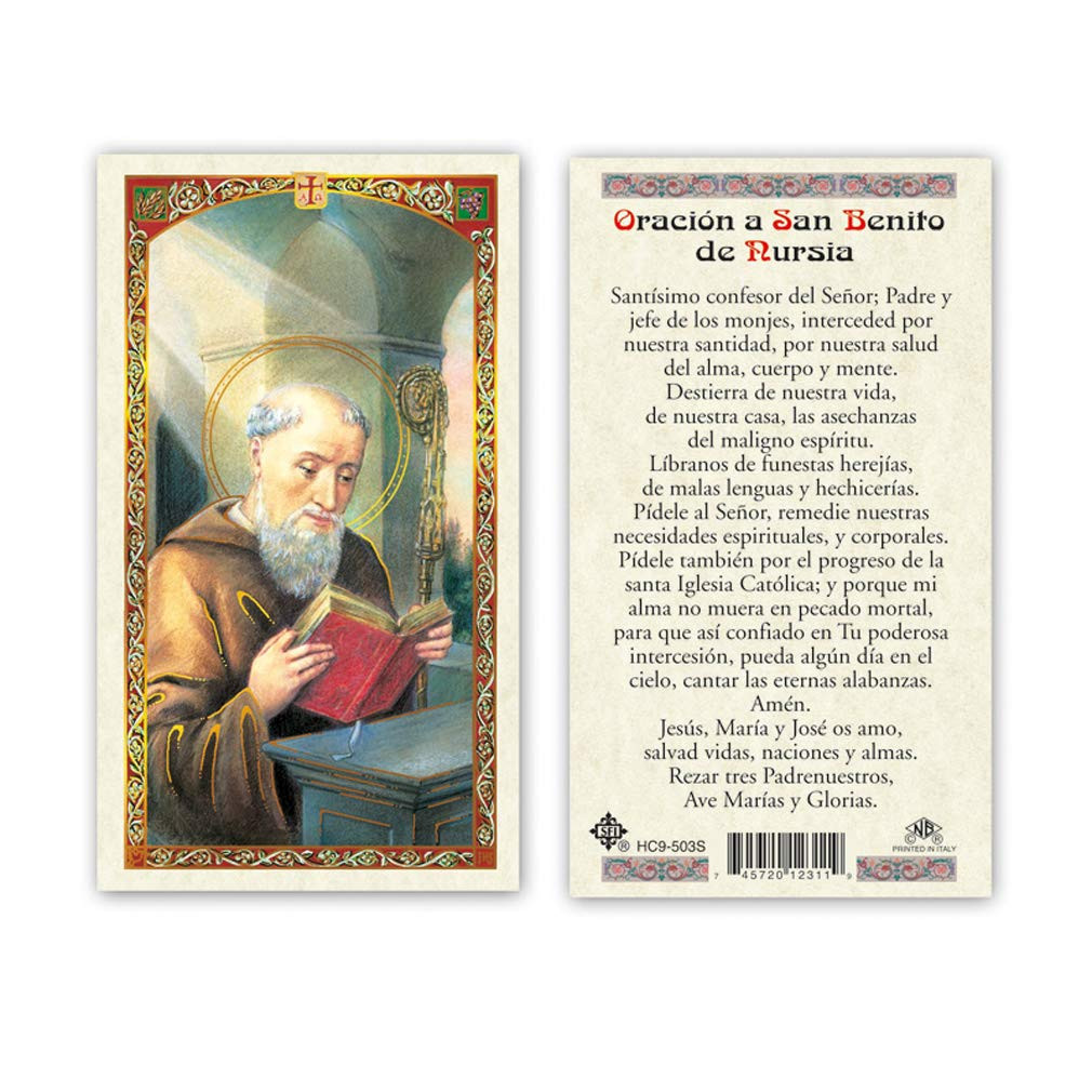 Oracion a San Benito de Nursia Laminated Prayer Cards - Pack of 25- in ...