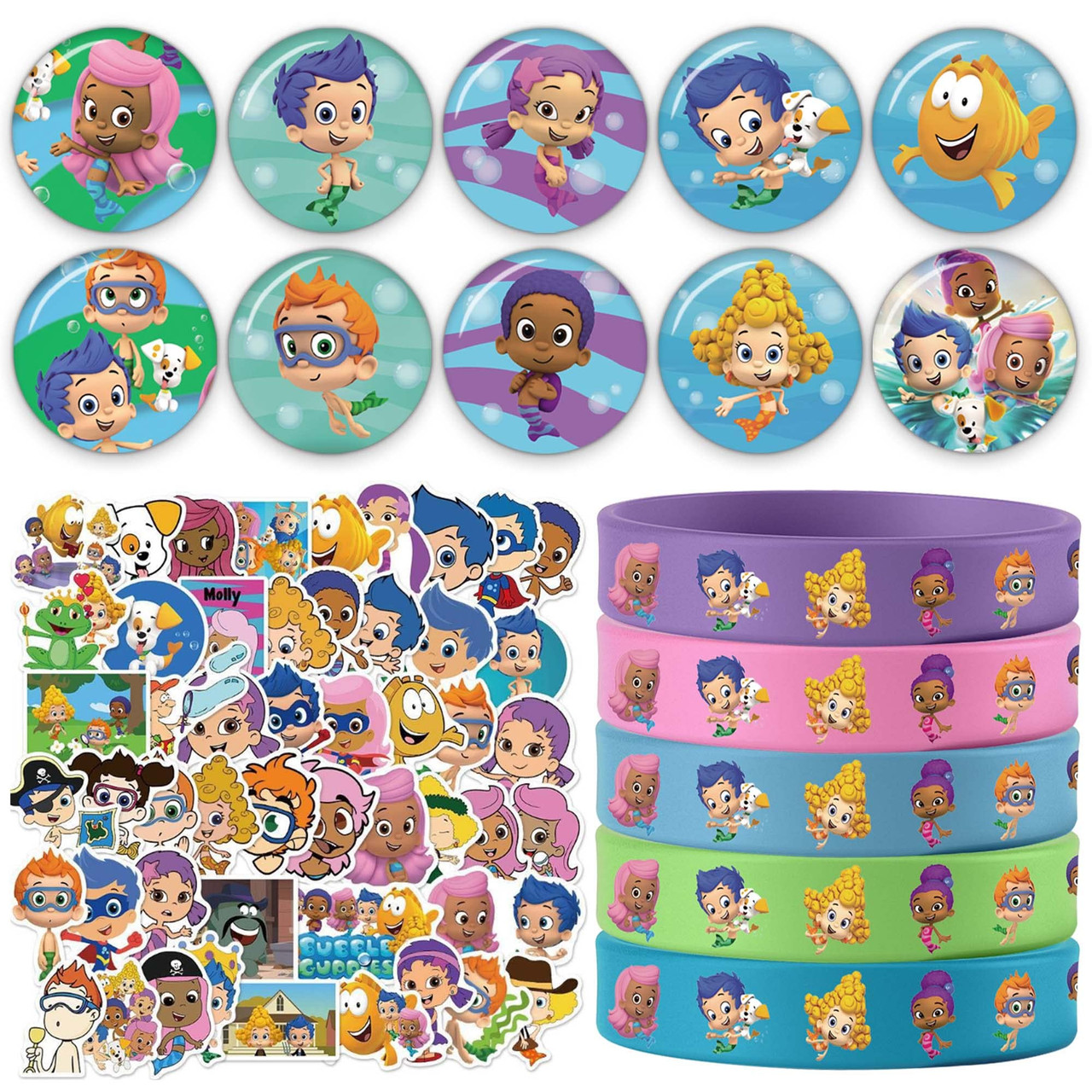 Bubble Guppies Party Supplies, 70pcs Bubble Guppies Party Favors ...
