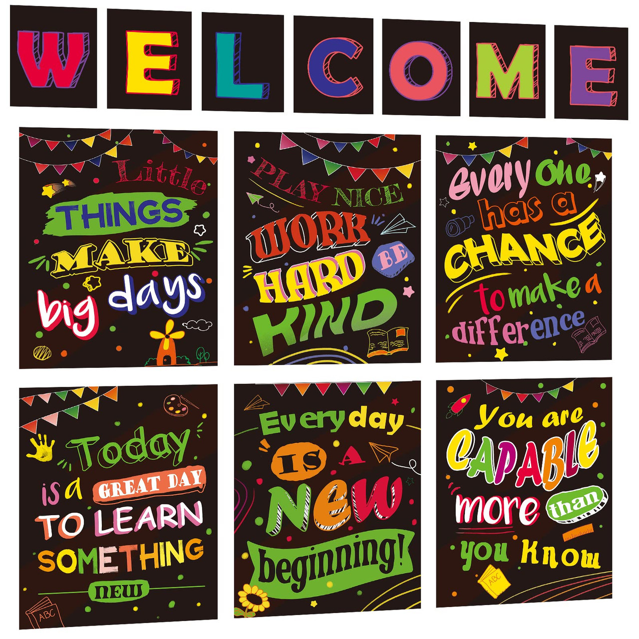 13 Pieces Motivational Posters For Classroom Decoration,Growth Mindset ...