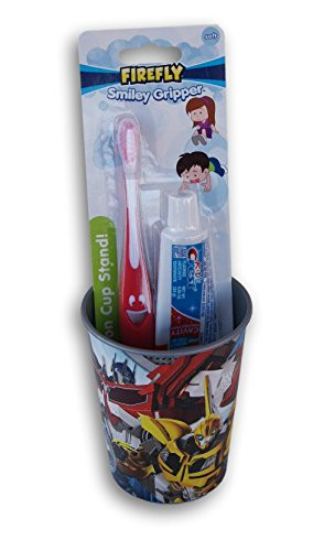 Little Boys Transformers Tooth Brushing Kit Toothbrush, Toothpaste, and Rinsing Cup