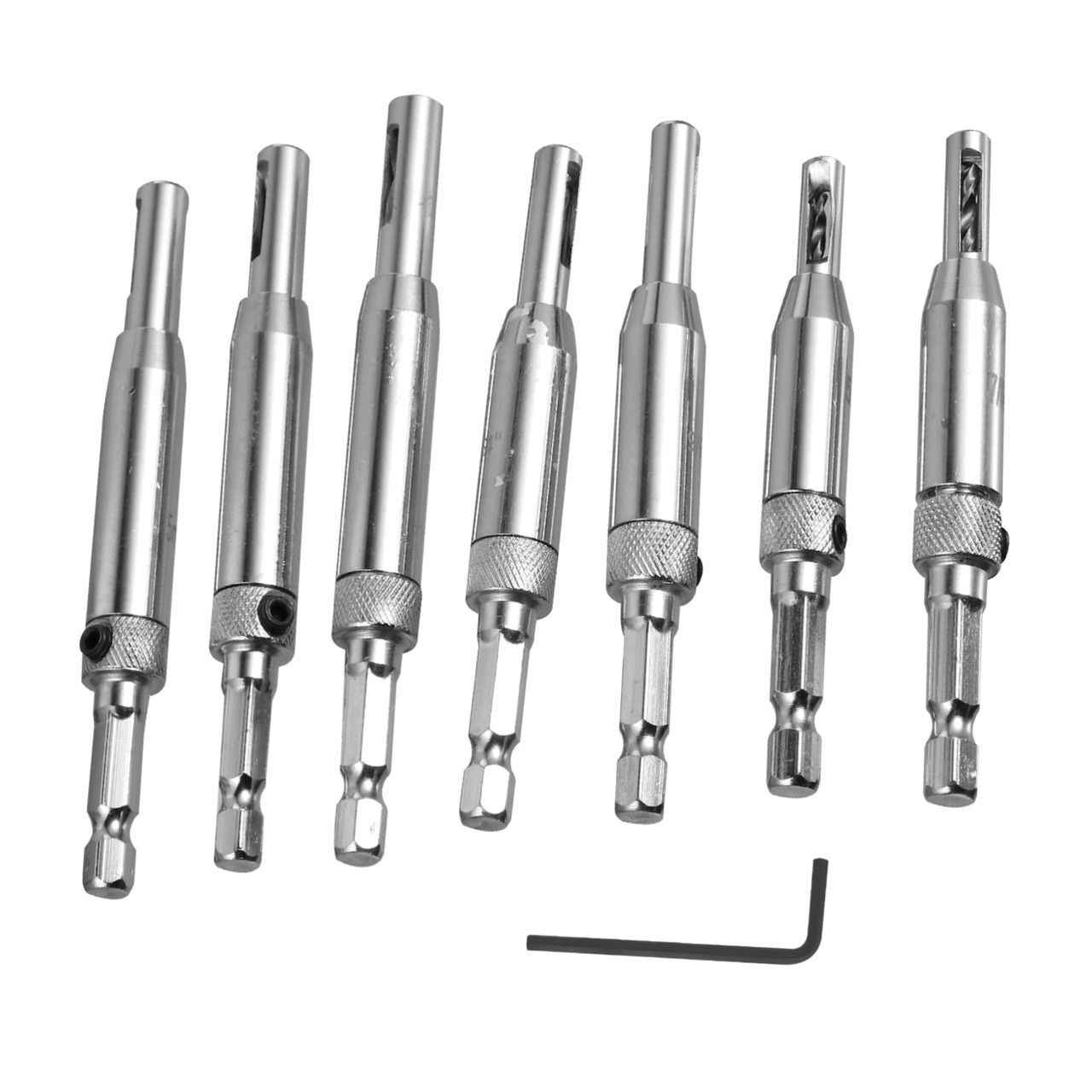 DOITOOL 7pcs Hinged Drill Punch Tool Hole Opening Tool Metal Polishing