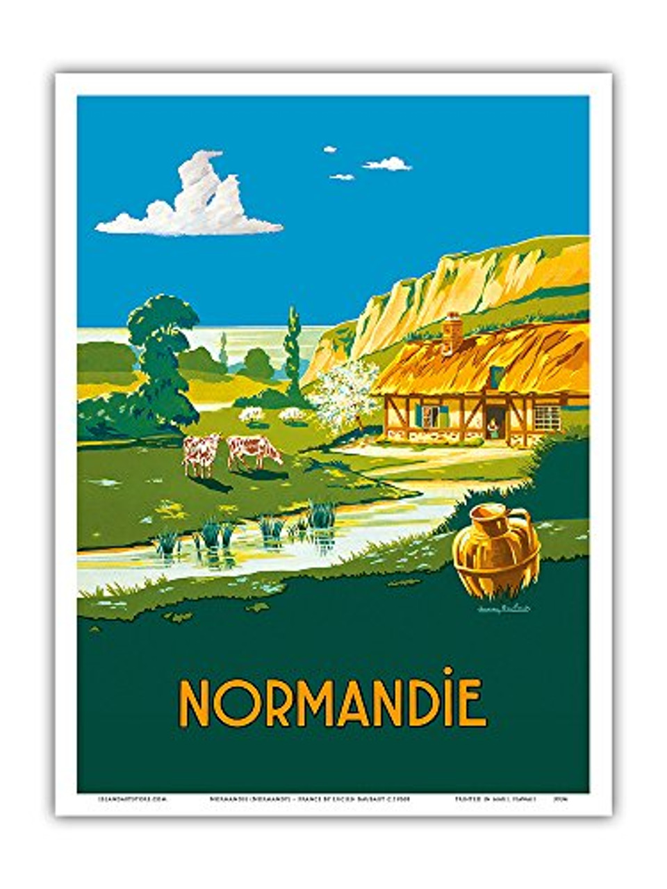 Pacifica Island Art Normandie (Normandy) France - L'été, L'été (Summer,  Summer) - French State Railways - Vintage Railroad Travel Poster by Lucien  Baubaut c.1930s - Master Art Print - 9in x 12in - Warehousesoverstock