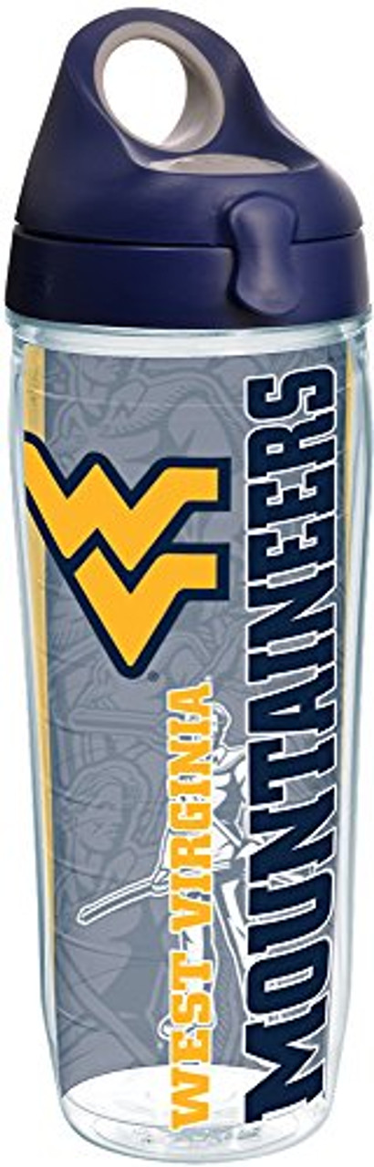 Clear Tervis 1217309 West Virginia Mountaineers College Pride Tumbler with Wrap and Navy Lid 16oz 