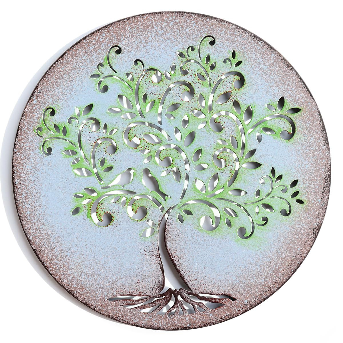 Creoate Metal Tree Wall Art Tree of Life Round Metal Wall Decor Tree of ...