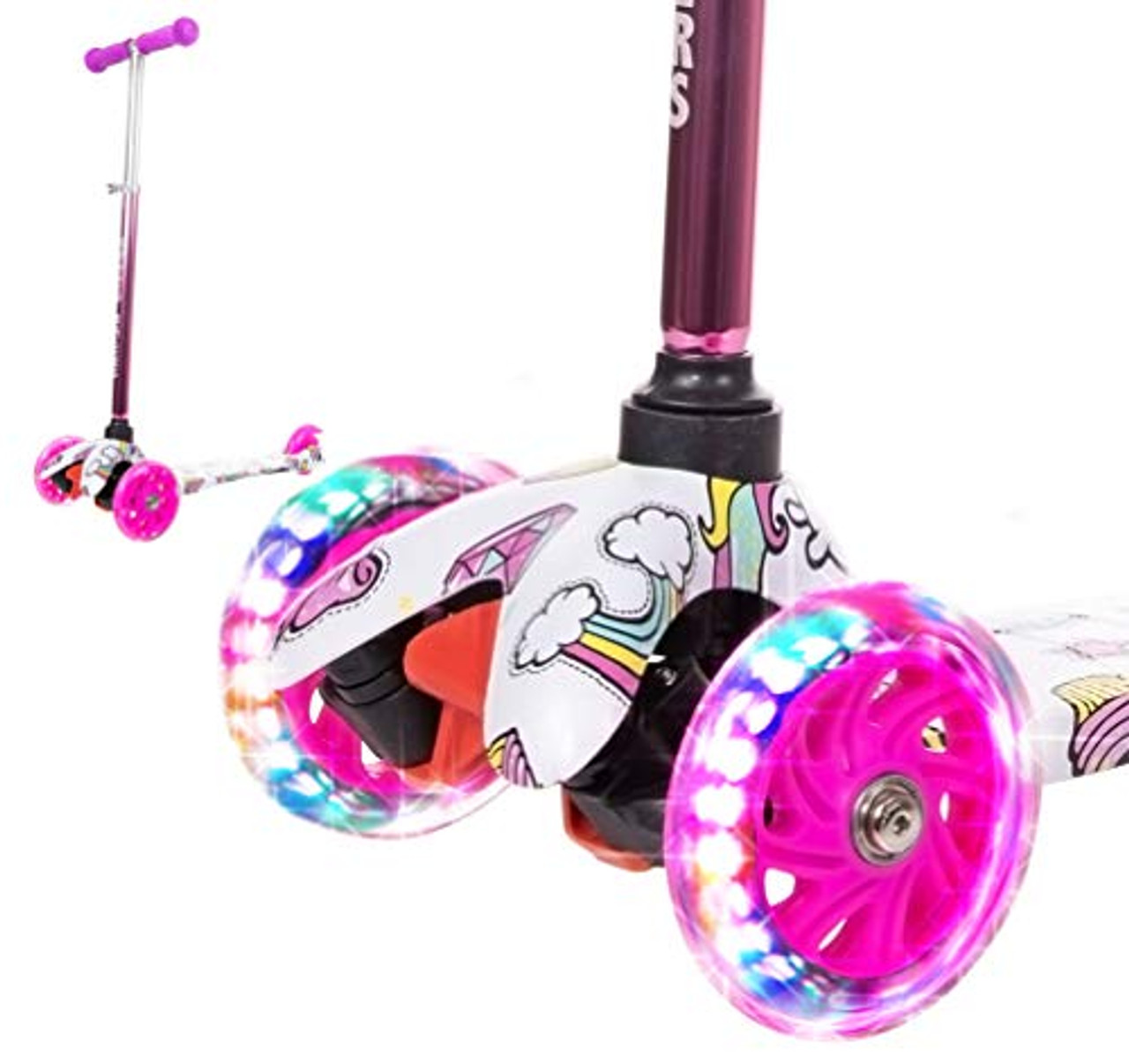 2 wheel scooter with light up wheels