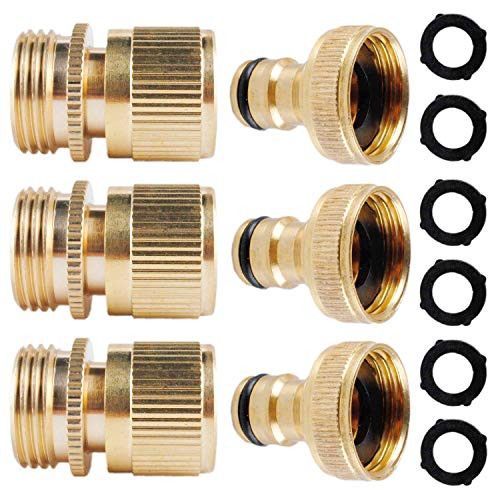 Hose Connectkey Ketofa Garden Hose Connect Fitting Water Hose Quick Connectors 3/4 inch ...