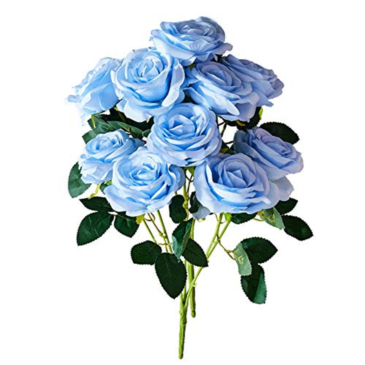 blue artificial flowers