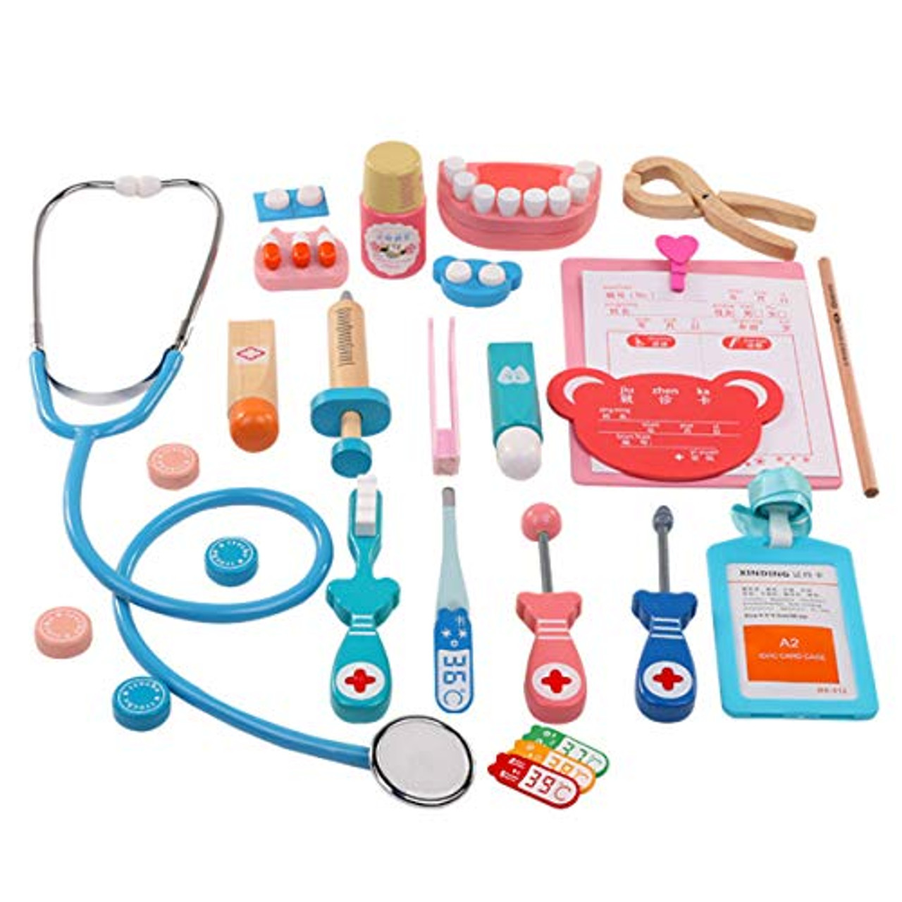 wooden toy doctor kit