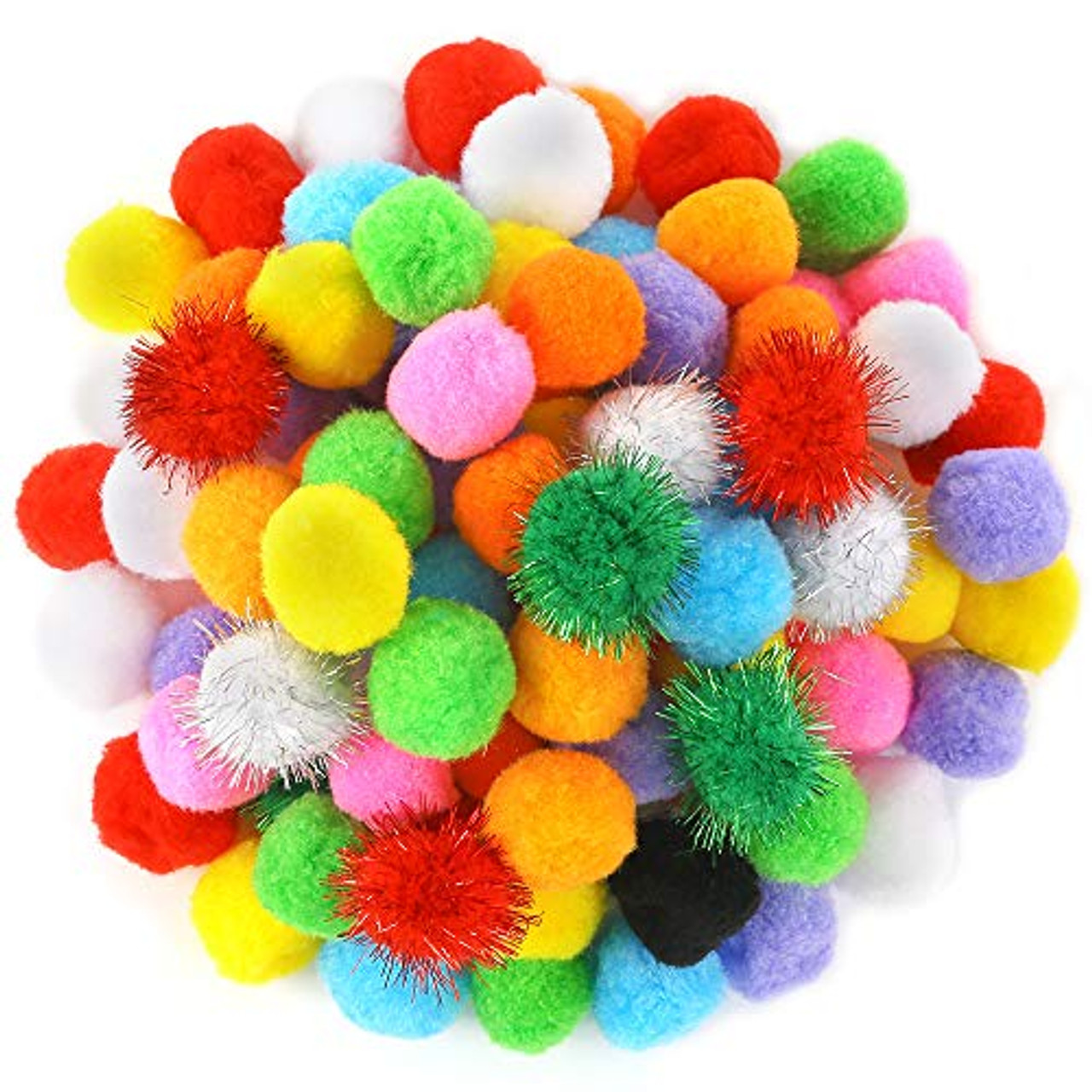 Caydo 1.5 inch Black Pom Poms 50Pcs Large Craft Pompoms Fuzzy Balls for  Creative DIY Arts and Crafts Projects and Decorations