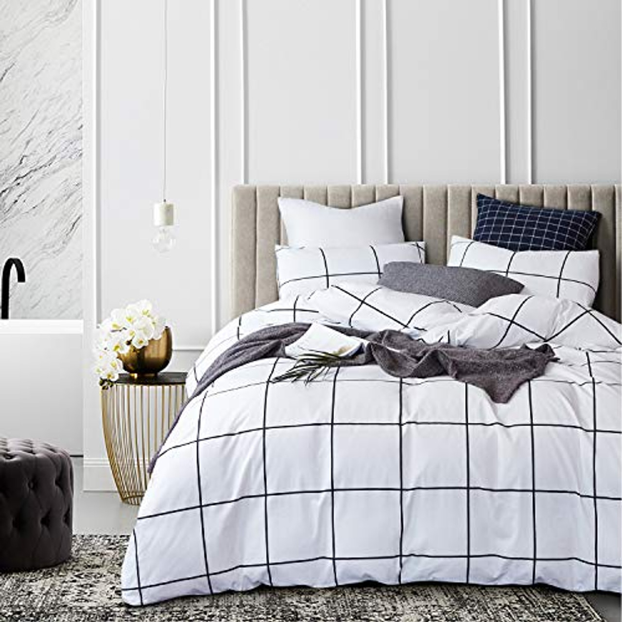 checkered duvet