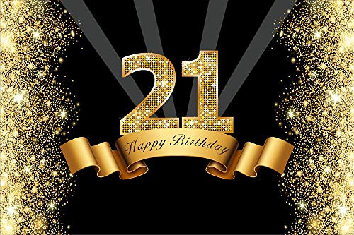 Luxurious Happy Birthday Backdrop With Roses & Gold Glitter