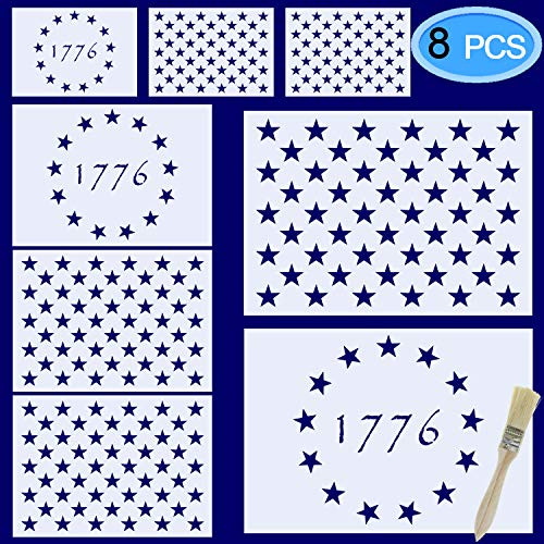 American Flag Star Stencil Templates 8 Sheets Stencil Templates for