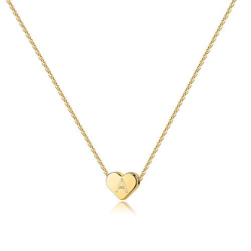 Girls 14K Gold Filled Heart Initial 
