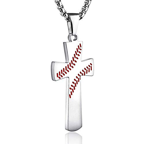 Boys Mens Baseball Cross Pendant 