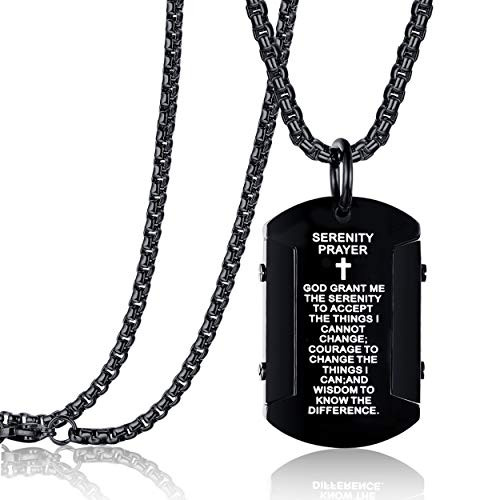 Mens Stainless Steel Dog Tag Bible 