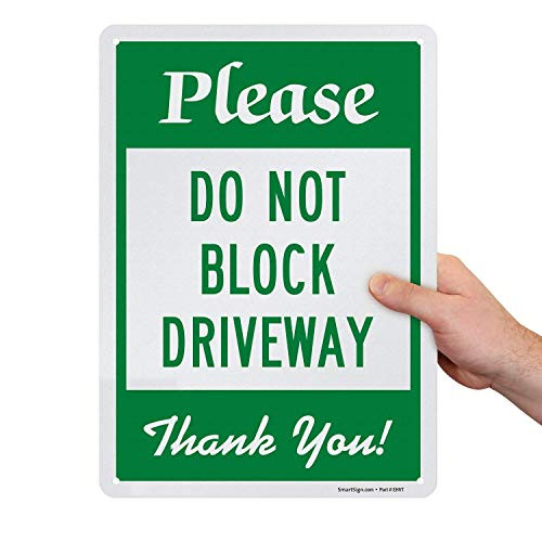 2 Stück Alu-Schilder 'Please Do Not Block Driveway', 30,5 X 20,3 Cm – Reflektierend & Wetterfest
