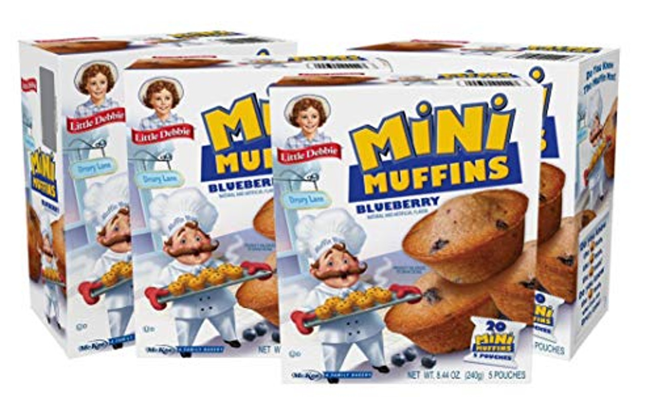 Little Debbie Blueberry Mini Muffins 4 Boxes 20 Travel Size Pouches ...