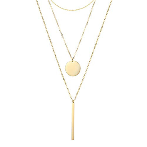 LAMOON Gold Layered Necklaces for Women 