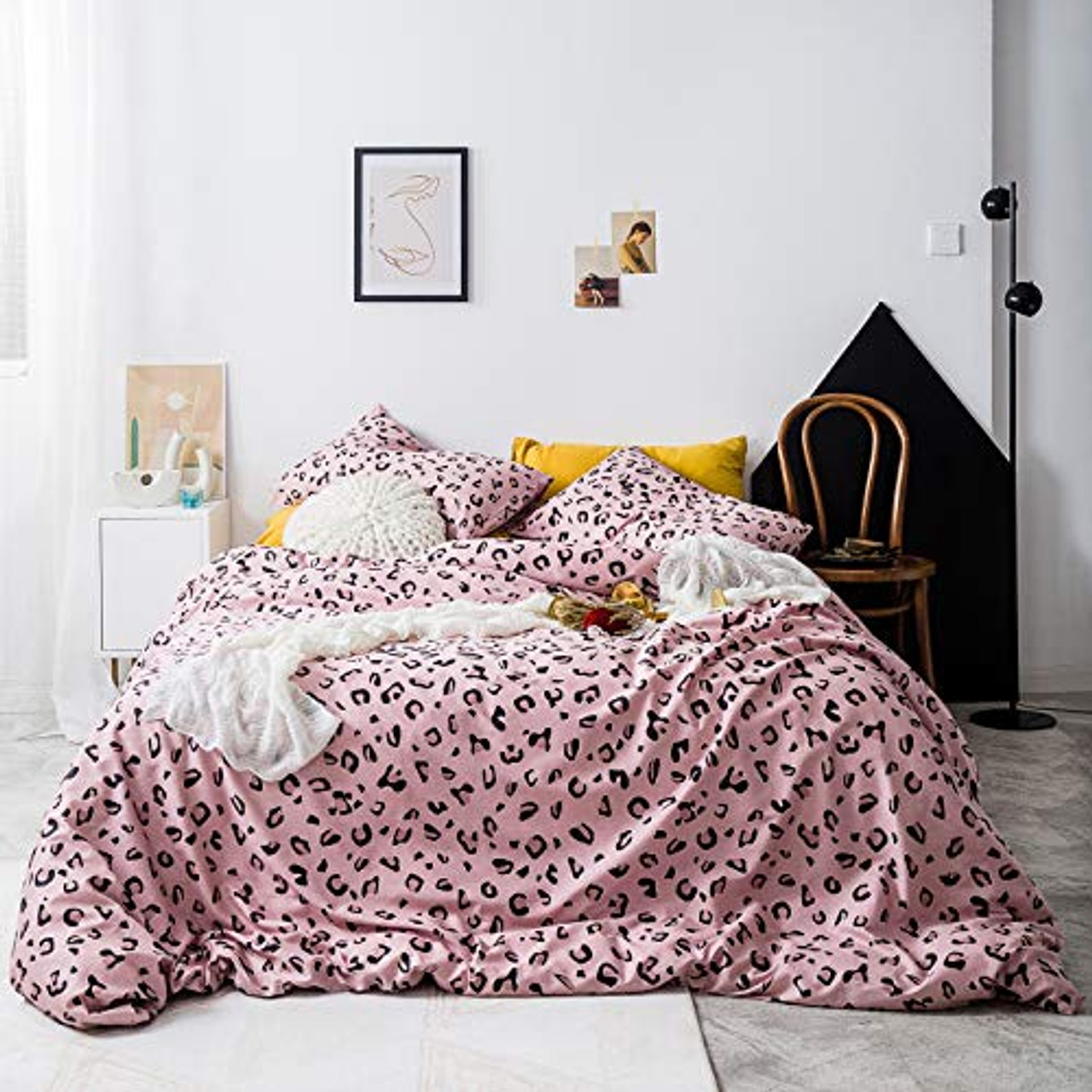 pink leopard print duvet cover