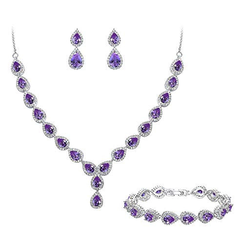 BriLove Wedding Bridal CZ Necklace 